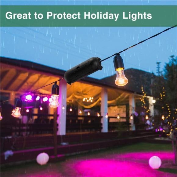 [3 Pack] Outdoor Extension Cord Cover w/ Waterproof Seal, Electrical Box, Black - Picture 4 of 6